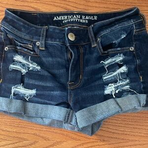 00’s American Eagle hi-rise stretch denim shorts